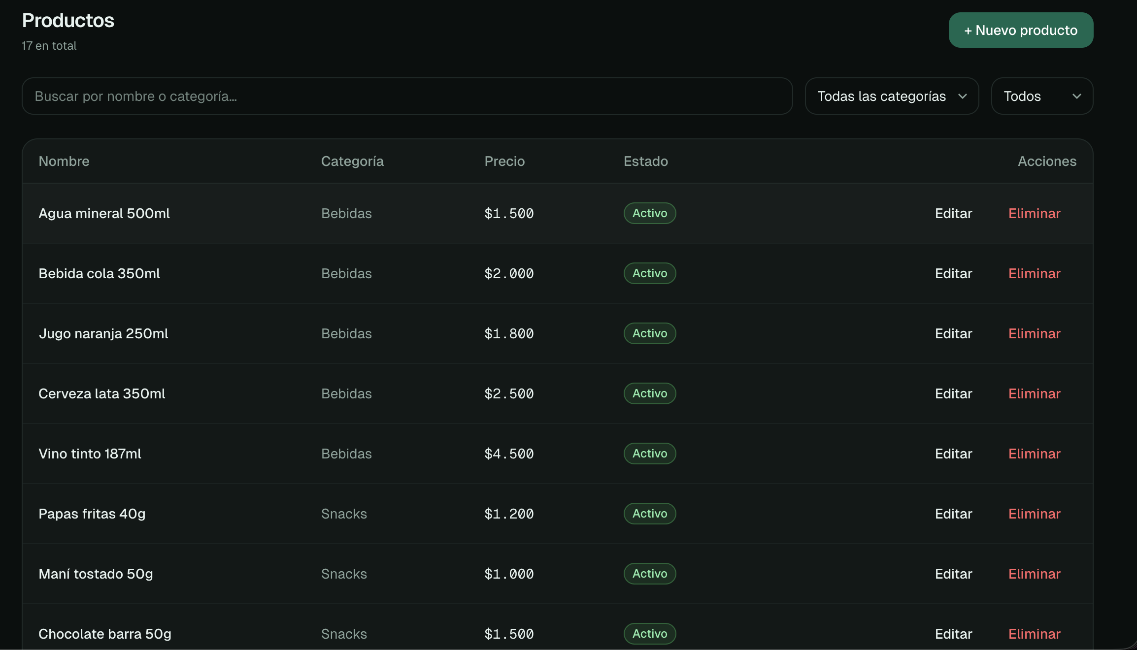 Noctra — Productos